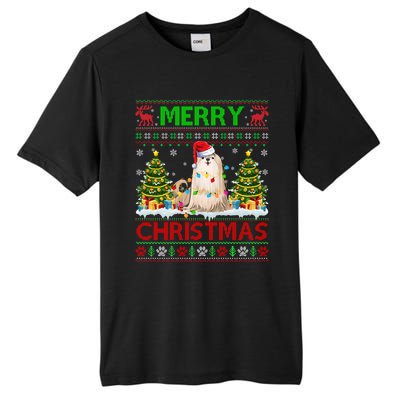 Shih Tzu Christmas Ugly Sweater Shih Tzu Tree Light Xmas Cool Gift Tall Fusion ChromaSoft Performance T-Shirt