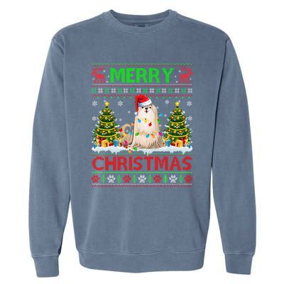 Shih Tzu Christmas Ugly Sweater Shih Tzu Tree Light Xmas Cool Gift Garment-Dyed Sweatshirt