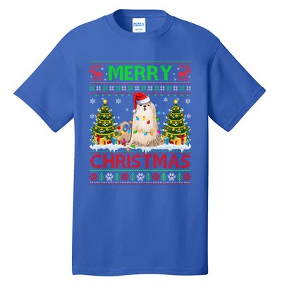 Shih Tzu Christmas Ugly Sweater Shih Tzu Tree Light Xmas Cool Gift Tall T-Shirt