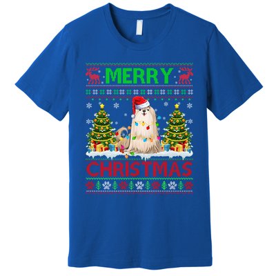 Shih Tzu Christmas Ugly Sweater Shih Tzu Tree Light Xmas Cool Gift Premium T-Shirt