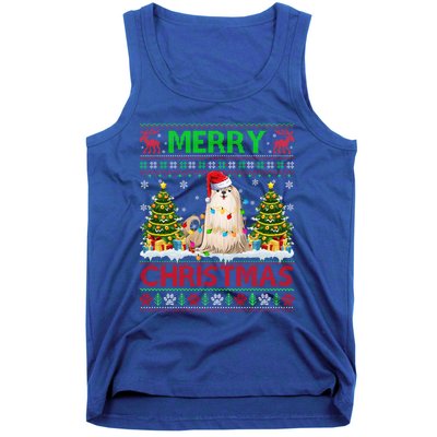 Shih Tzu Christmas Ugly Sweater Shih Tzu Tree Light Xmas Cool Gift Tank Top