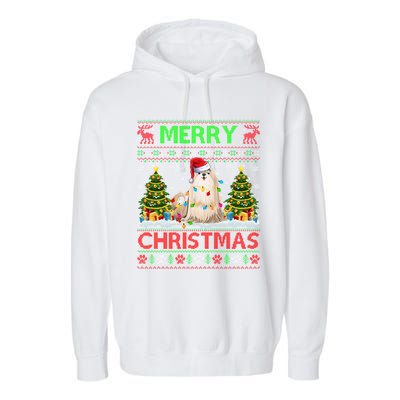 Shih Tzu Christmas Ugly Sweater Shih Tzu Tree Light Xmas Cool Gift Garment-Dyed Fleece Hoodie