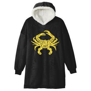 Salty The Core Crab Salty To Core Crab Hooded Wearable Blanket