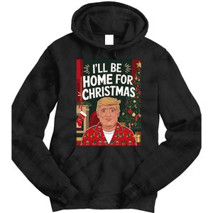 Santa Trump Christmas Trump ILl Be Home For Christmas Tie Dye Hoodie