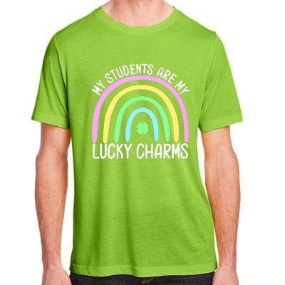 Students Teacher Clover Rainbow St Patricks Day Adult ChromaSoft Performance T-Shirt