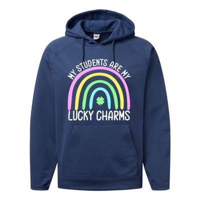 Students Teacher Clover Rainbow St Patricks Day Performance Fleece Hoodie