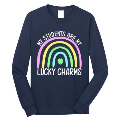 Students Teacher Clover Rainbow St Patricks Day Long Sleeve Shirt