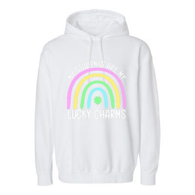 Students Teacher Clover Rainbow St Patricks Day Garment-Dyed Fleece Hoodie