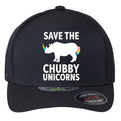 Save The Chubby Unicorns Rhino Activist Gift Flexfit Unipanel Trucker Cap