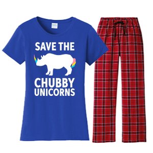 Save The Chubby Unicorns Rhino Activist Gift Women's Flannel Pajama Set