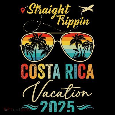 Straight Trippin Costa Rica 2025 Family Summer Vacation T-Shirt