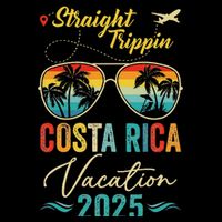 Straight Trippin Costa Rica 2025 Family Summer Vacation Button