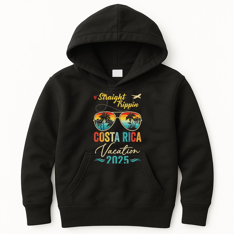 Straight Trippin Costa Rica 2025 Family Summer Vacation Kids Hoodie