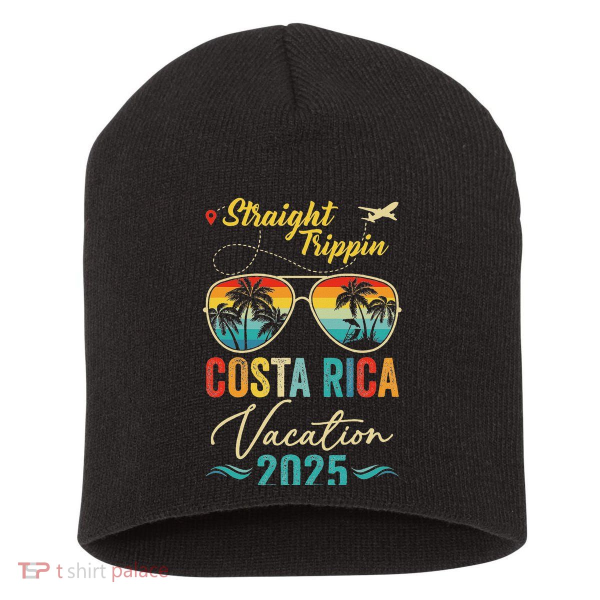 Straight Trippin Costa Rica 2025 Family Summer Vacation Short Acrylic Beanie
