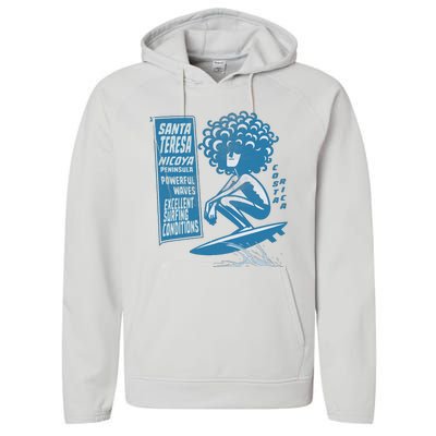 Santa Teresa Costa Rica Surf Break. Performance Fleece Hoodie