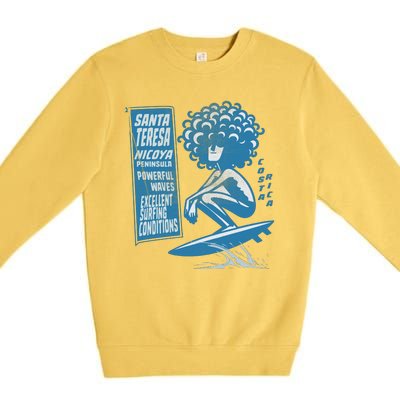 Santa Teresa Costa Rica Surf Break. Premium Crewneck Sweatshirt