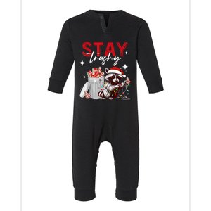 Stay Trashy Christmas Raccoon Xmas Infant Fleece One Piece