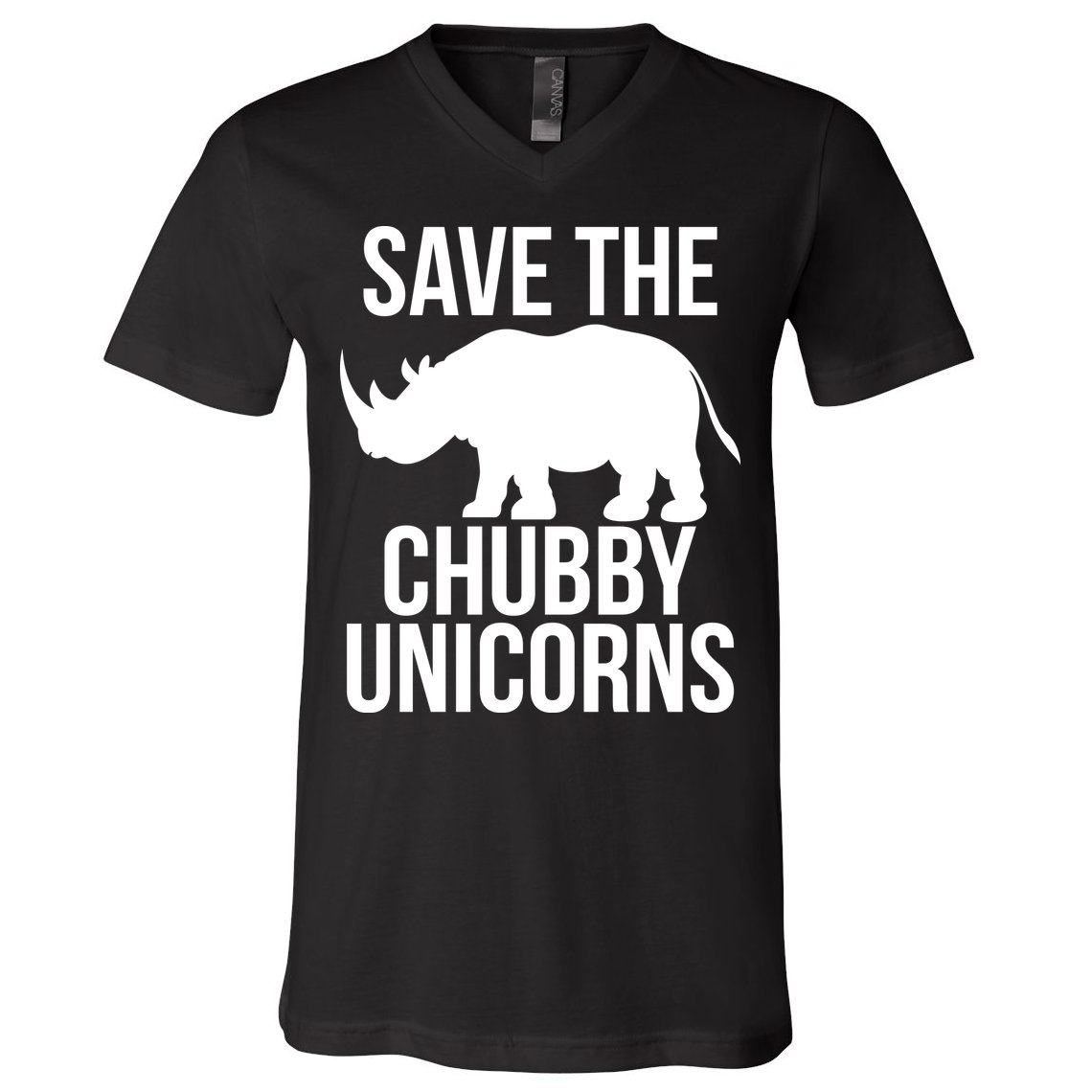 Save The Chubby Unicorn Funny V-Neck T-Shirt