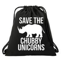 Save The Chubby Unicorn Funny Drawstring Bag