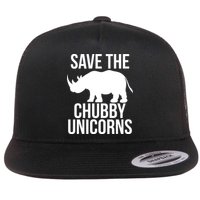 Save The Chubby Unicorn Funny Flat Bill Trucker Hat