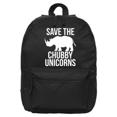 Save The Chubby Unicorn Funny 16 in Basic Backpack