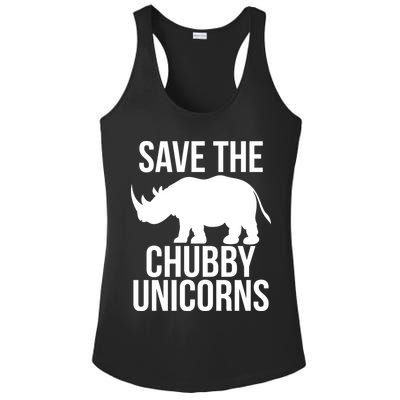 Save The Chubby Unicorn Funny Ladies PosiCharge Competitor Racerback Tank