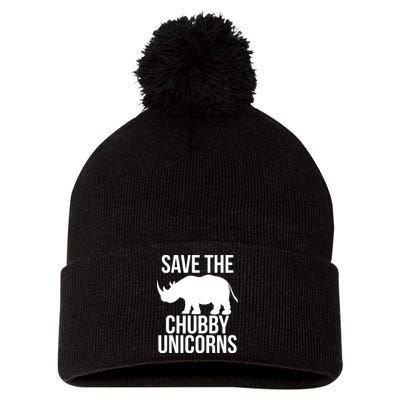 Save The Chubby Unicorn Funny Pom Pom 12in Knit Beanie