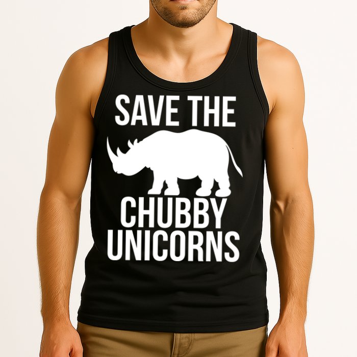 Save The Chubby Unicorn Funny Tank Top