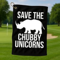 Save The Chubby Unicorn Funny Golf Towel