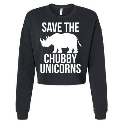 Save The Chubby Unicorn Funny Cropped Pullover Crew