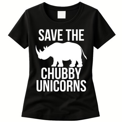 Save The Chubby Unicorn Funny Womens T-Shirt