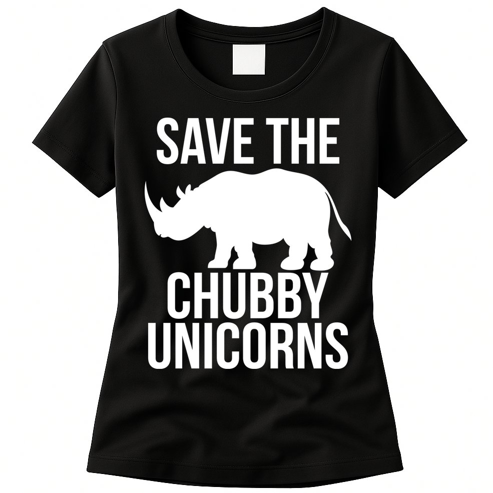 Save The Chubby Unicorn Funny Womens T-Shirt