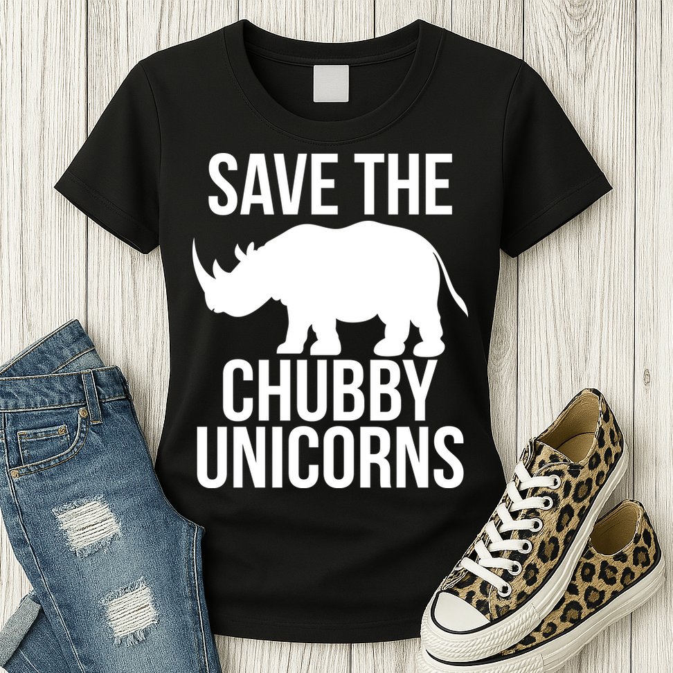 Save The Chubby Unicorn Funny Womens T-Shirt