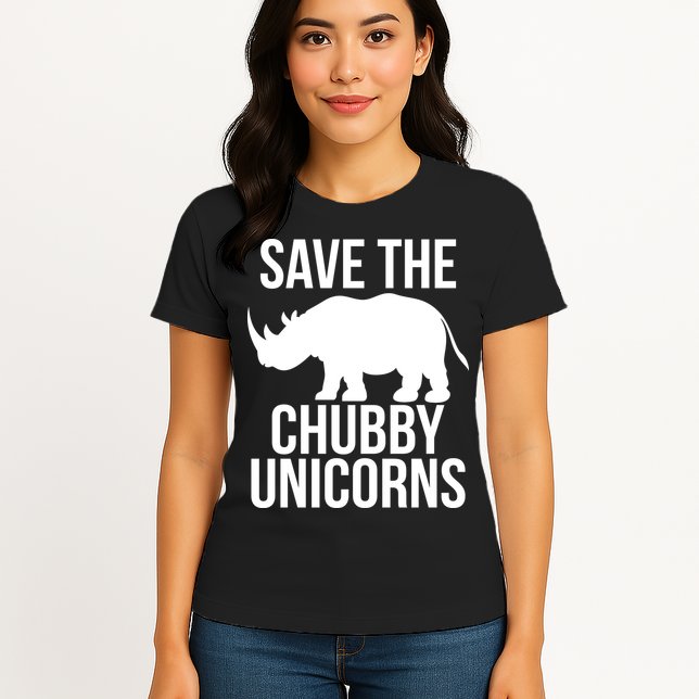 Save The Chubby Unicorn Funny Womens T-Shirt