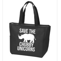Save The Chubby Unicorn Funny Zip Tote Bag