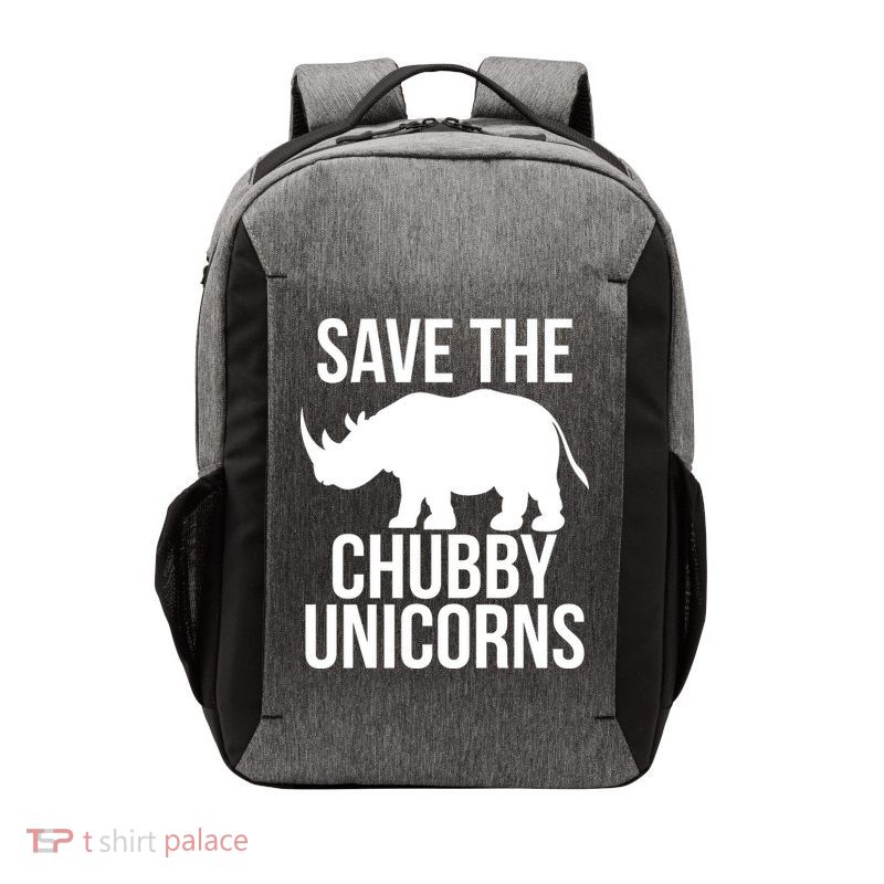 Save The Chubby Unicorn Funny Vector Backpack