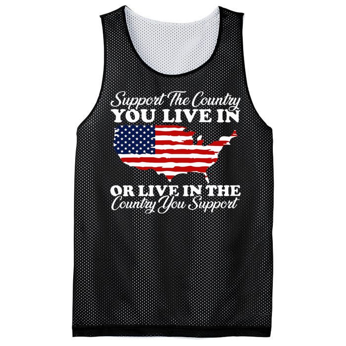 Support The Country You Live In The Country You Mesh Reversible Basketball Jersey Tank