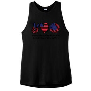 Support The Country You Live In Or Live In The Country You Support Ladies PosiCharge Tri-Blend Wicking Tank