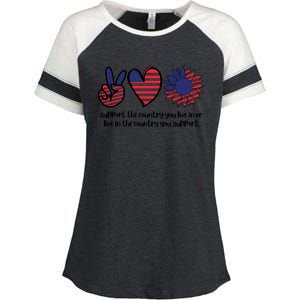 Support The Country You Live In Or Live In The Country You Support Enza Ladies Jersey Colorblock Tee