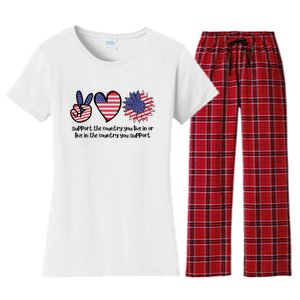 Support The Country You Live In Or Live In The Country You Support Women's Flannel Pajama Set