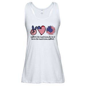 Support The Country You Live In Or Live In The Country You Support Ladies Essential Flowy Tank