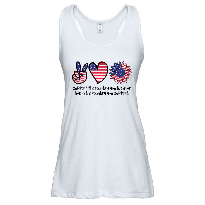 Support The Country You Live In Or Live In The Country You Support Ladies Essential Flowy Tank