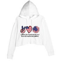 Support The Country You Live In Or Live In The Country You Support Crop Fleece Hoodie