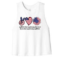 Support The Country You Live In Or Live In The Country You Support Women's Racerback Cropped Tank