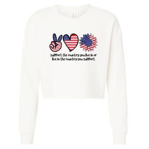 Support The Country You Live In Or Live In The Country You Support Cropped Pullover Crew