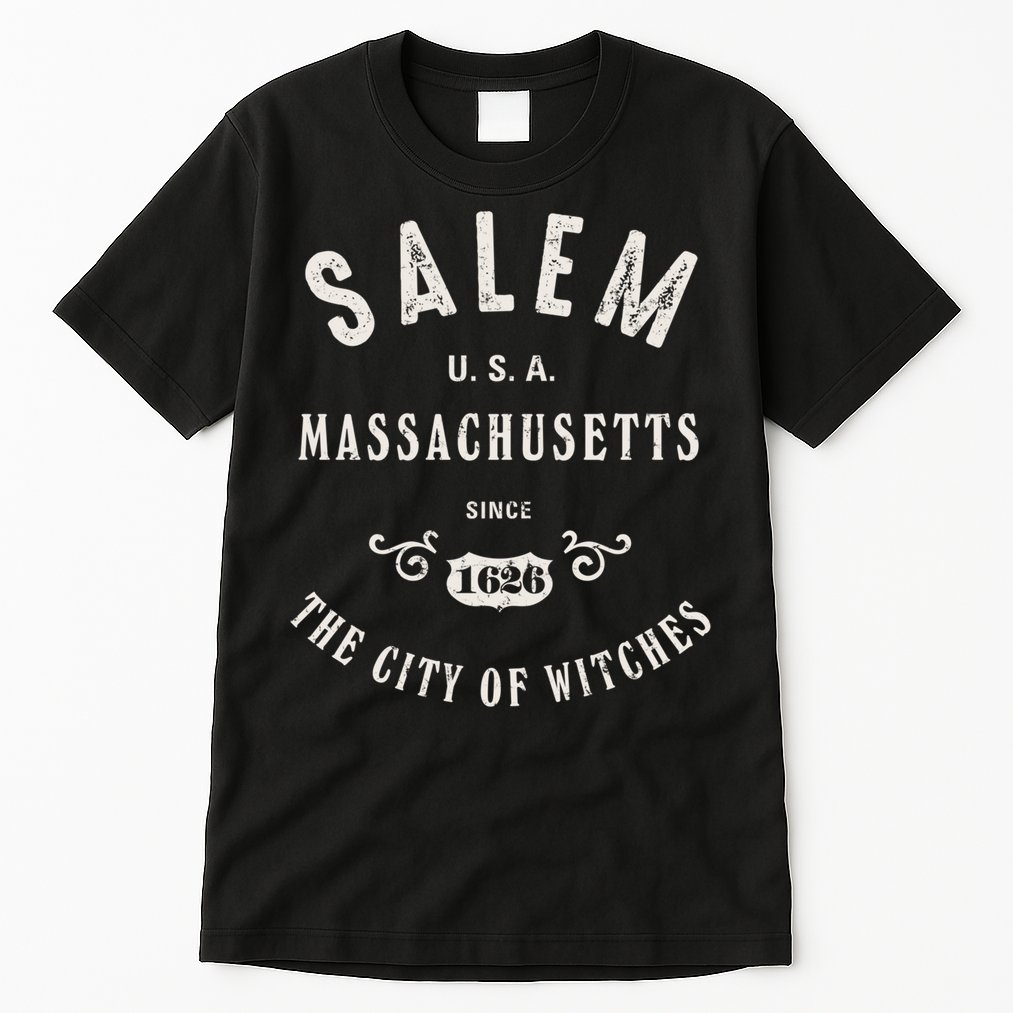 Salem The City Of Witches Massachusetts Vintage Tall T-Shirt