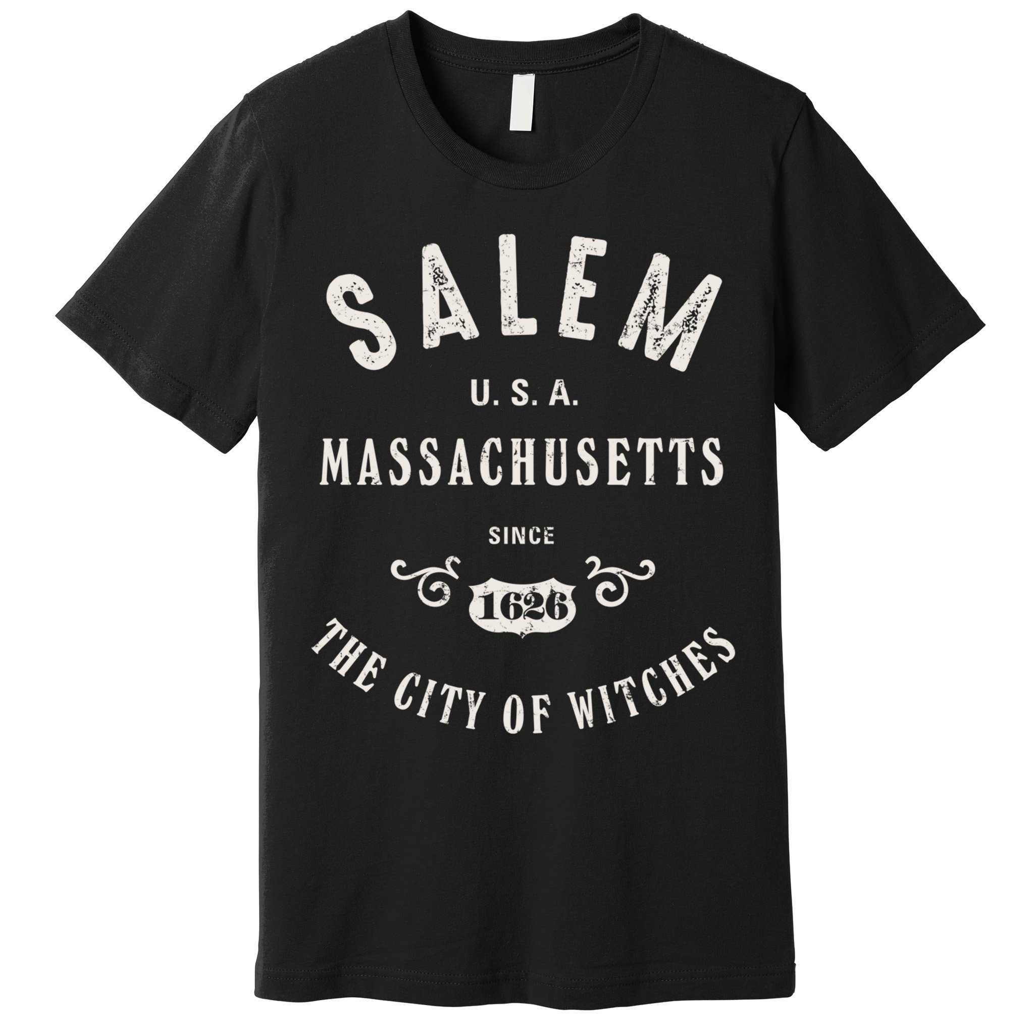 Salem The City Of Witches Massachusetts Vintage Premium T-Shirt