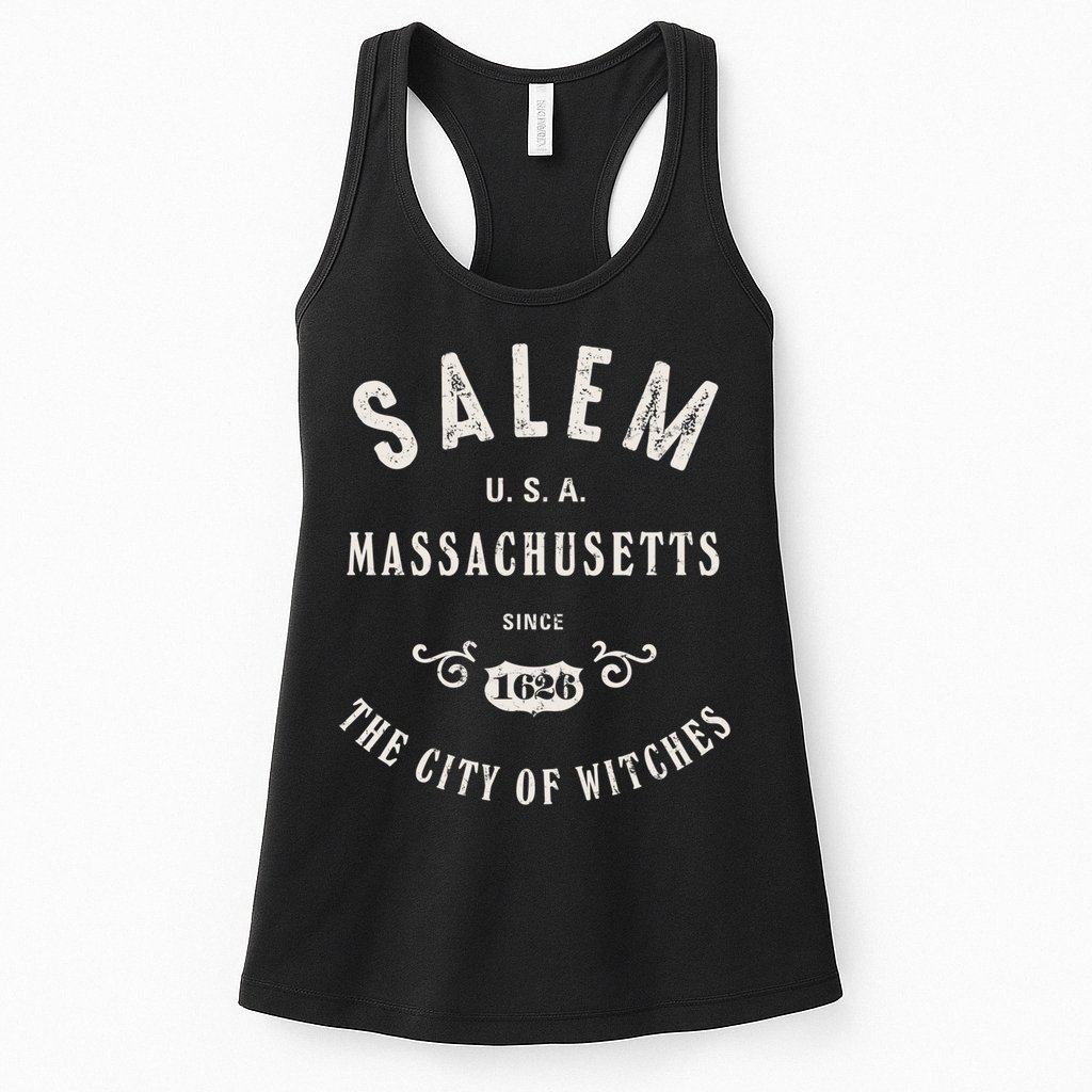 Salem The City Of Witches Massachusetts Vintage Womens Tank Top