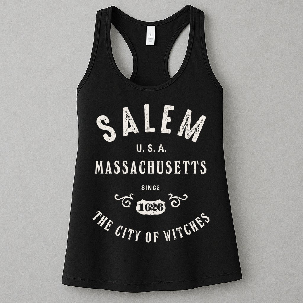 Salem The City Of Witches Massachusetts Vintage Womens Tank Top
