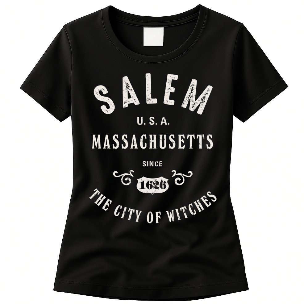 Salem The City Of Witches Massachusetts Vintage Womens T-Shirt